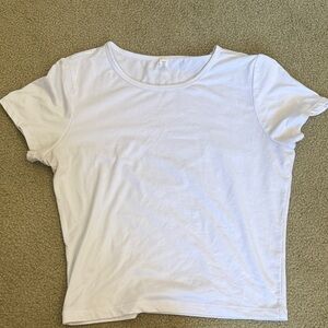 Elegant White Short Sleeve Women's Tee